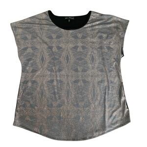 Star Vixen Gold Sparkle Blouse Womens Plus Size 2X BlackBack Pullover Dressy Top